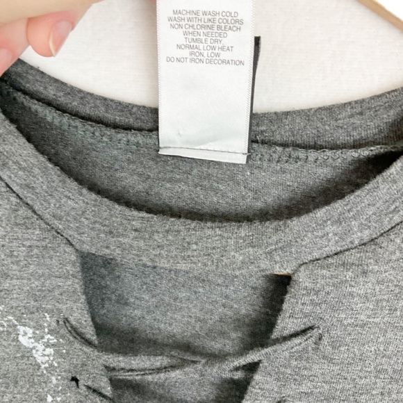 Modern Lux Women’s Let’s Get Lost Graphic Retro 90’s Lace Up Crewneck T-Shirt - Picture 16 of 16